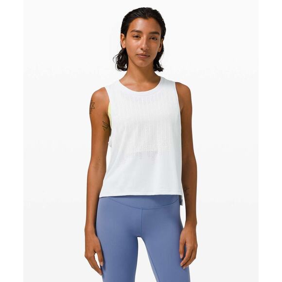 lululemon athletica Tops - Lululemon Train To Be Tank - 4 - Rain Stripe White